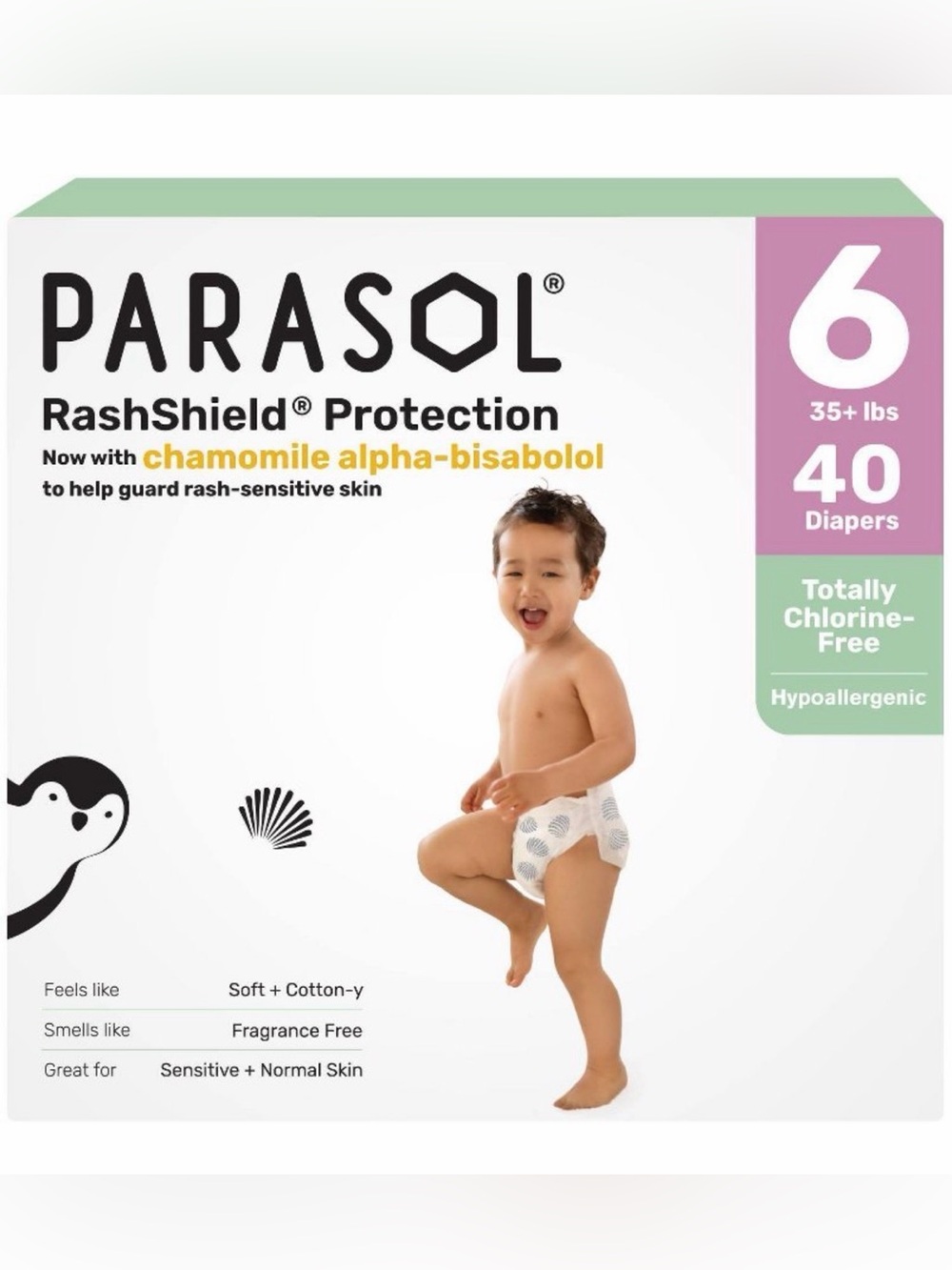 Parasol RashShield Protection Size 6 35+ Lbs Diapers 40 Ct Box